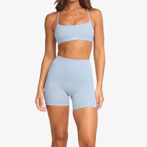 CSB 〰️ Form Dusty Blue Gia Crop (S) and Scrunch Short (XS) Set